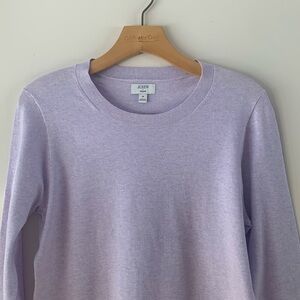 NWOT J.Crew Teddie lavender cotton crew neck sweater size M